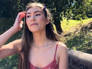 Solo small tit asian girl toying her pussy with vibrator