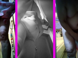 Ugly mother Yoriko, 73 years old, undressing, 3 screen voyeu