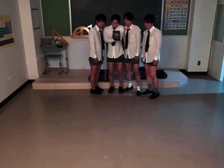 Hot Asian gives blowjob in group sex orgy