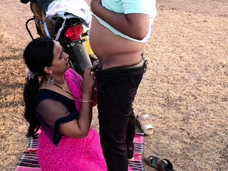 Indian Wife Outdoor Blowjob Licking Fingered and Fucked