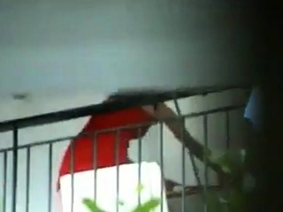 Neighbour nice upskirt Balcony